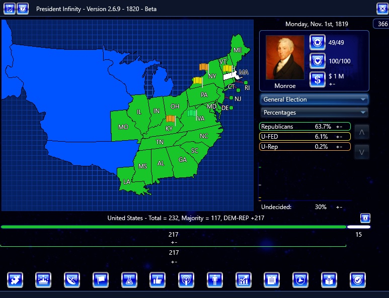 President Infinity 1820 Election 270sims Campaigns 